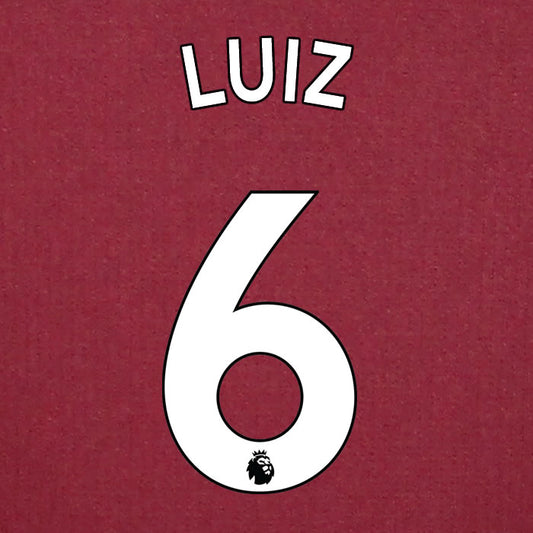 2019 2020 ASTON VILLA DOUGLAS LUIZ 6 WHITE HOME OFFICIAL PLAYER SIZE NAME SET