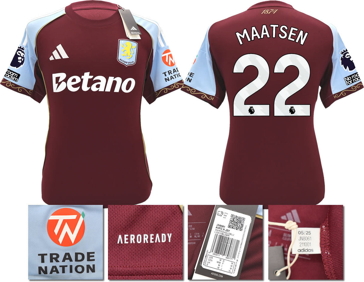 BNWT 2025/26 ASTON VILLA FC HOME SHIRT MAATSEN 22