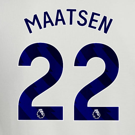 2025 2026 ASTON VILLA MAATSEN 22 OFFICIAL BLUE 3RD PLAYER SIZE NAMESET