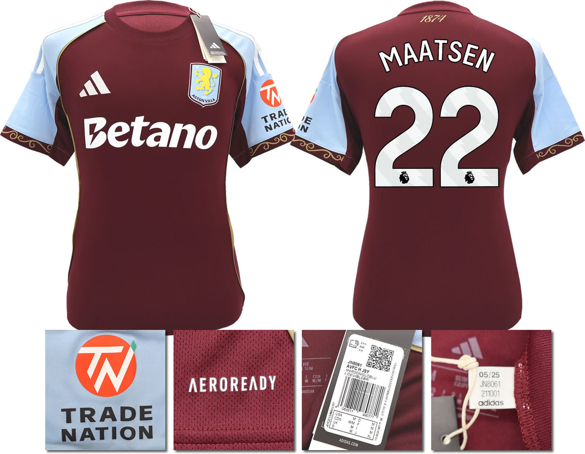 BNWT 2025/26 ASTON VILLA FC HOME SHIRT MAATSEN 22