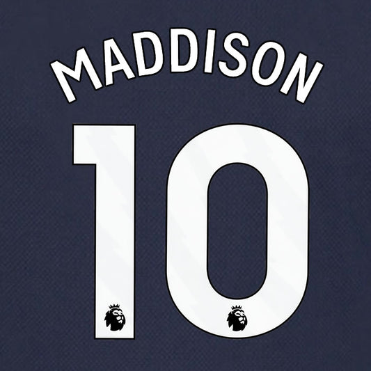 2023 2024 OFFICIAL TOTTENHAM HOTSPUR MADDISON 10 AWAY PLAYER SIZE NAME SET