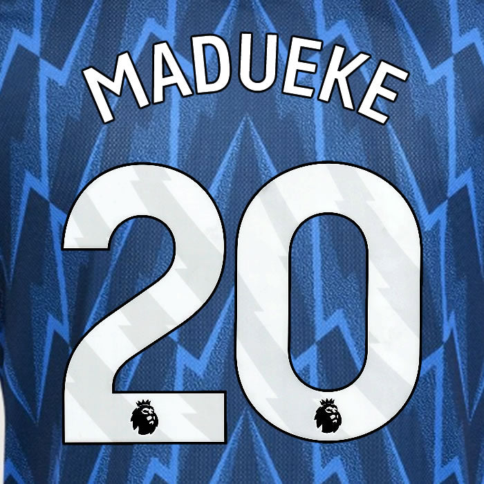 2025 2026 ARSENAL MADUEKE 20 WHITE AWAY OFFICIAL PLAYER SIZE NAMESET