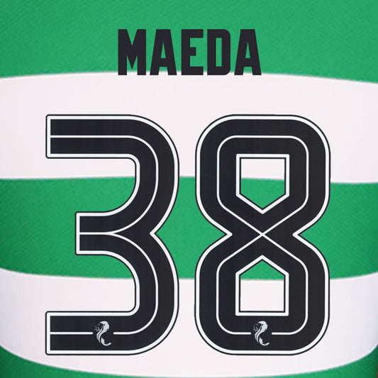 2024 2025 Celtic MAEDA 38 WHITE HOME OFFICIAL PLAYER SIZE NAMESET