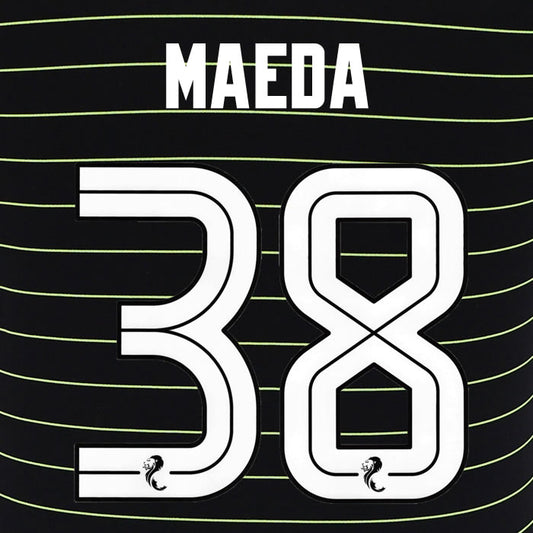 2025 2026 Celtic MAEDA 38 WHITE AWAY OFFICIAL PLAYER SIZE NAMESET