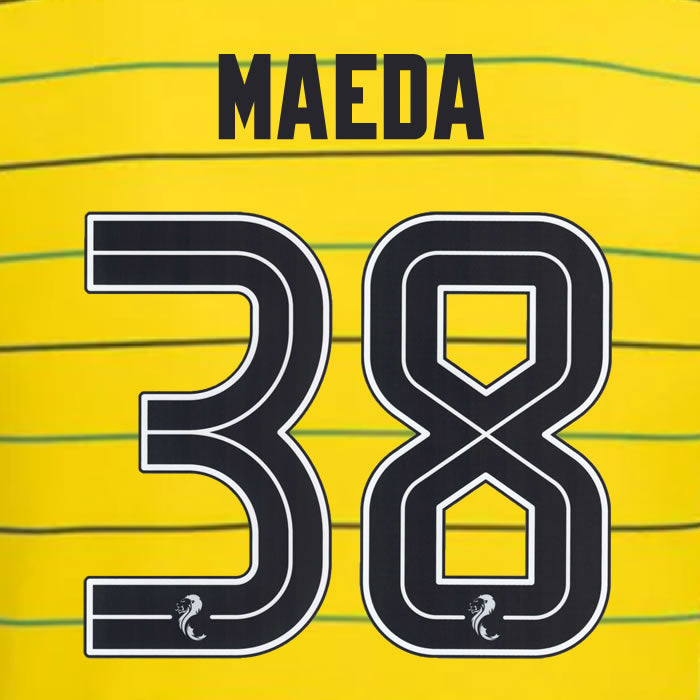 2024 2025 Celtic MAEDA 38 WHITE AWAY OFFICIAL PLAYER SIZE NAMESET