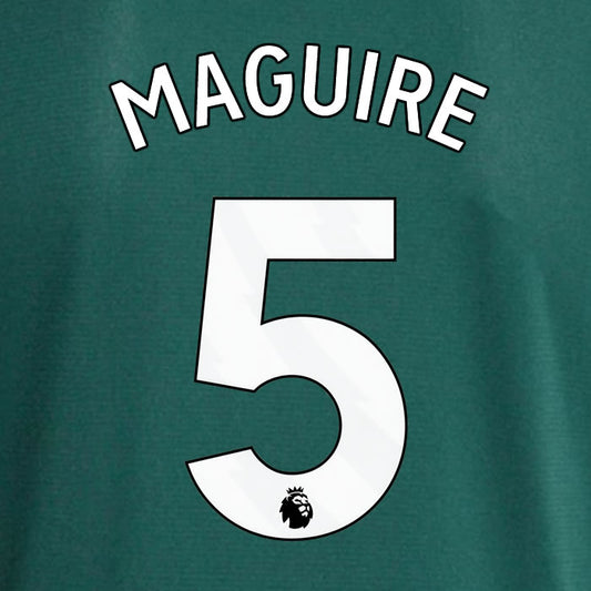2023 2024 OFFICIAL MANCHESTER UNITED MAGUIRE 5 AWAY PLAYER SIZE NAME SET
