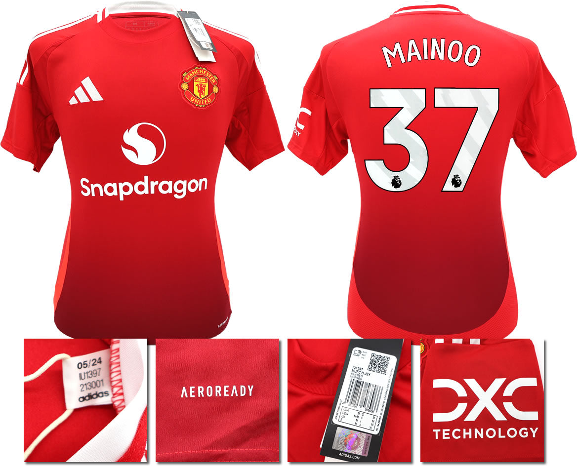 BNWT 2024 2025 MANCHESTER UNITED HOME SHIRT MAINOO 37 MEN'S