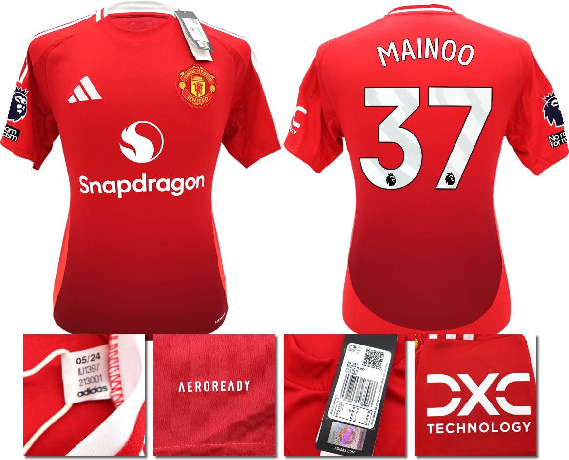 BNWT 2024 2025 MANCHESTER UNITED HOME SHIRT MAINOO 37 MEN'S