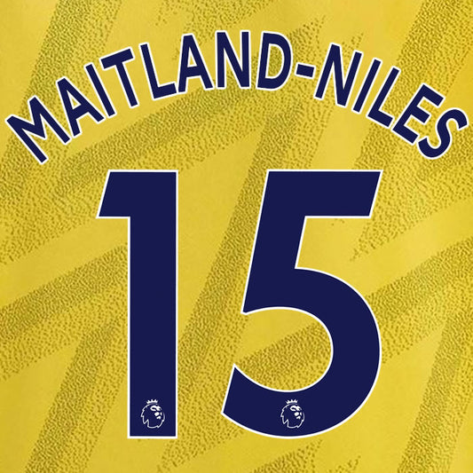 2019 2020 ARSENAL MAITLAND-NILES 15 WHITE AWAY OFFICIAL PLAYER SIZE NAME SET