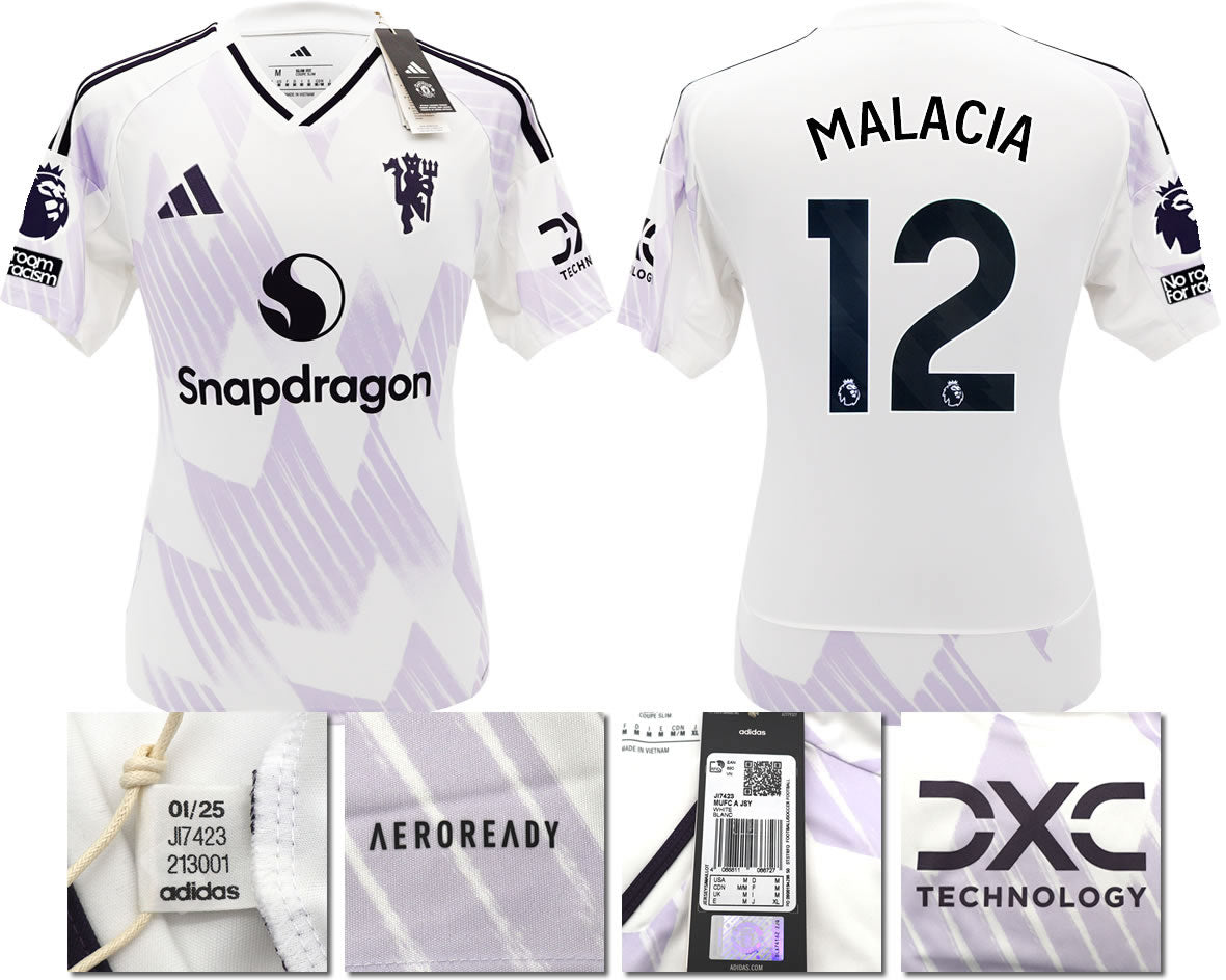 BNWT 2025 2026 MANCHESTER UNITED ADIDAS AWAY SHIRT MALACIA 12 MEN'S