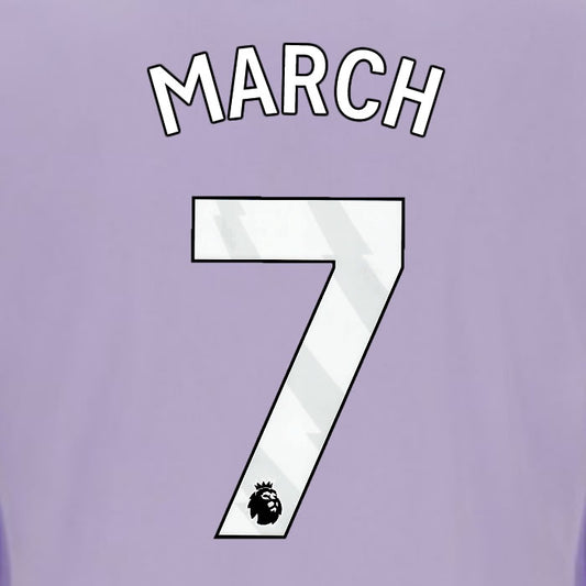 2025 2026 OFFICIAL BRIGHTON HOVE ALBION MARCH 7 AWAY PLAYER SIZE NAME SET
