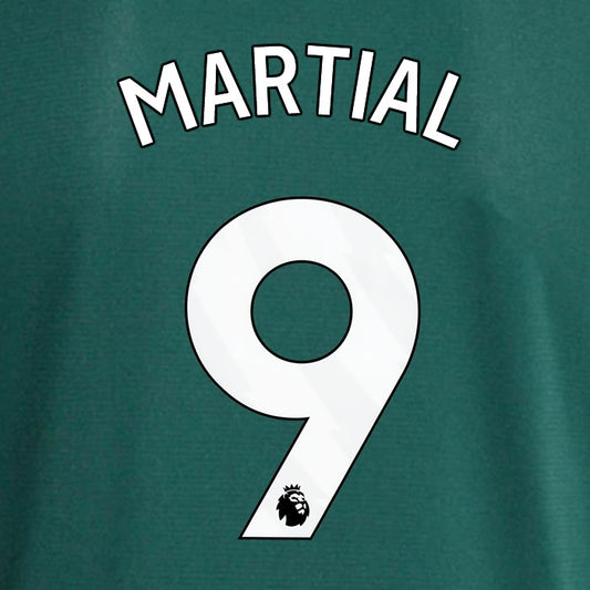 2023 2024 OFFICIAL MANCHESTER UNITED MARTIAL 9 AWAY PLAYER SIZE NAME SET