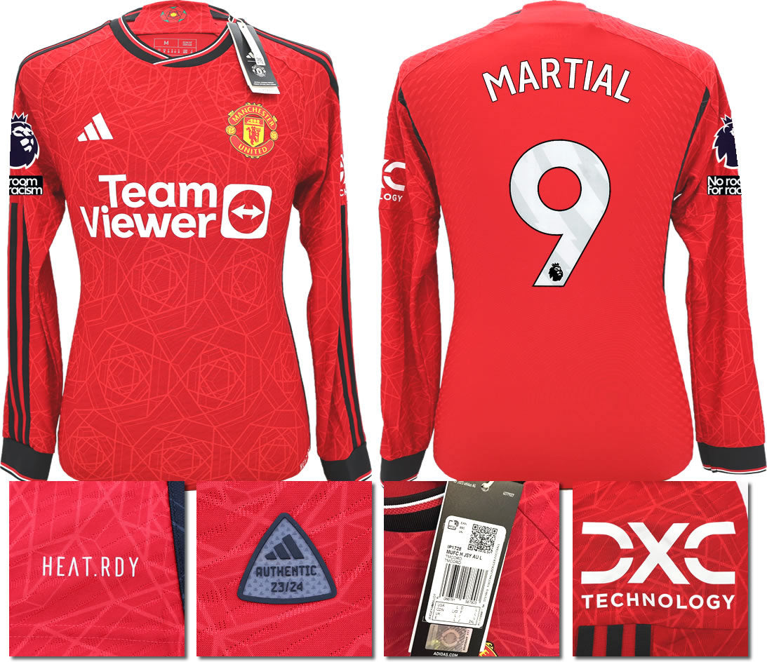 BNWT 23 24 AUTHENTIC MANCHESTER UNITED ADIDAS HOME SHIRT LS MARTIAL 9