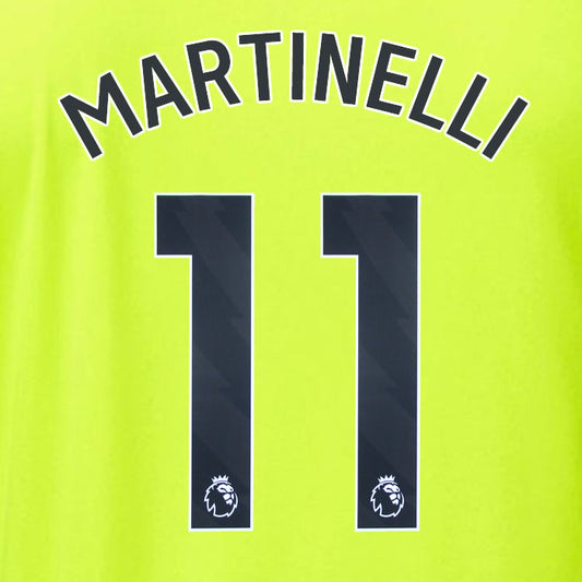 2023 2024 OFFICIAL ARSENAL MARTINELLI 11 AWAY PLAYER SIZE NAME SET