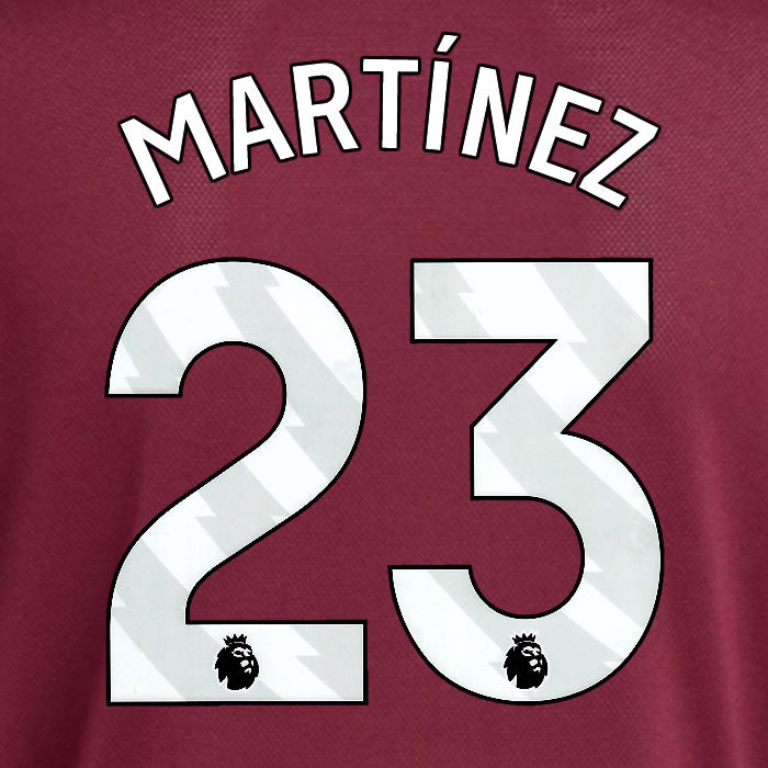 2025 2026 ASTON VILLA MARTINEZ 23 OFFICIAL WHITE HOME PLAYER SIZE NAMESET