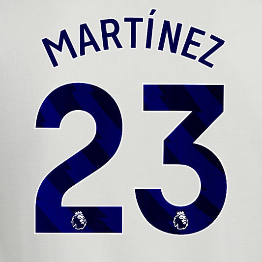 2025 2026 ASTON VILLA MARTINEZ 23 OFFICIAL BLUE 3RD PLAYER SIZE NAMESET