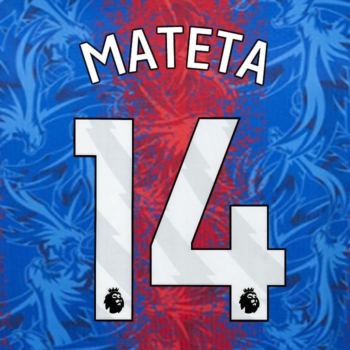 2024 2025 OFFICIAL CRYSTAL PALACE MATETA 14 WHITE HOME PLAYER SIZE NAMESET