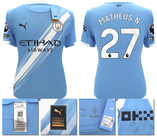 BNWT 2025 2026 MAN CITY PUMA HOME MATHEUS 27 FOOTBALL SHIRT