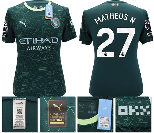 BNWT 2025 2026 MAN CITY PUMA 4TH MATHEUS 27 FOOTBALL SHIRT