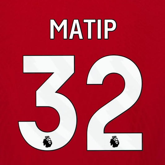 2023 2024 OFFICIAL LIVERPOOL MATIP 32 HOME PLAYER SIZE NAME SET