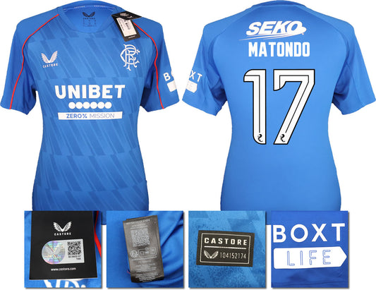 BNWT 2024/25 RANGERS FC HOME SHIRT MATONDO 17