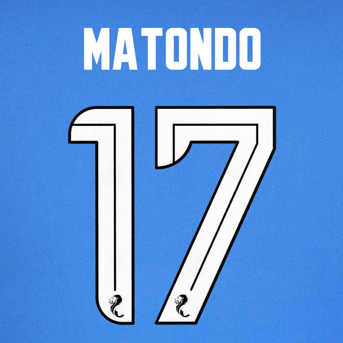 2024 2025 Rangers MATONDO 17 WHITE HOME OFFICIAL PLAYER SIZE NAMESET
