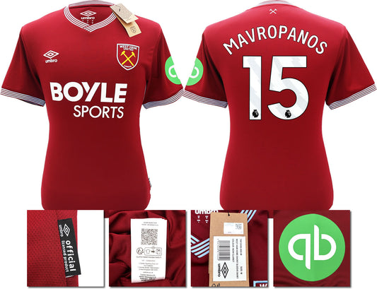 BNWT 2025 2026 WEST HAM HOME SHIRT MAVROPANOS 15 MEN'S