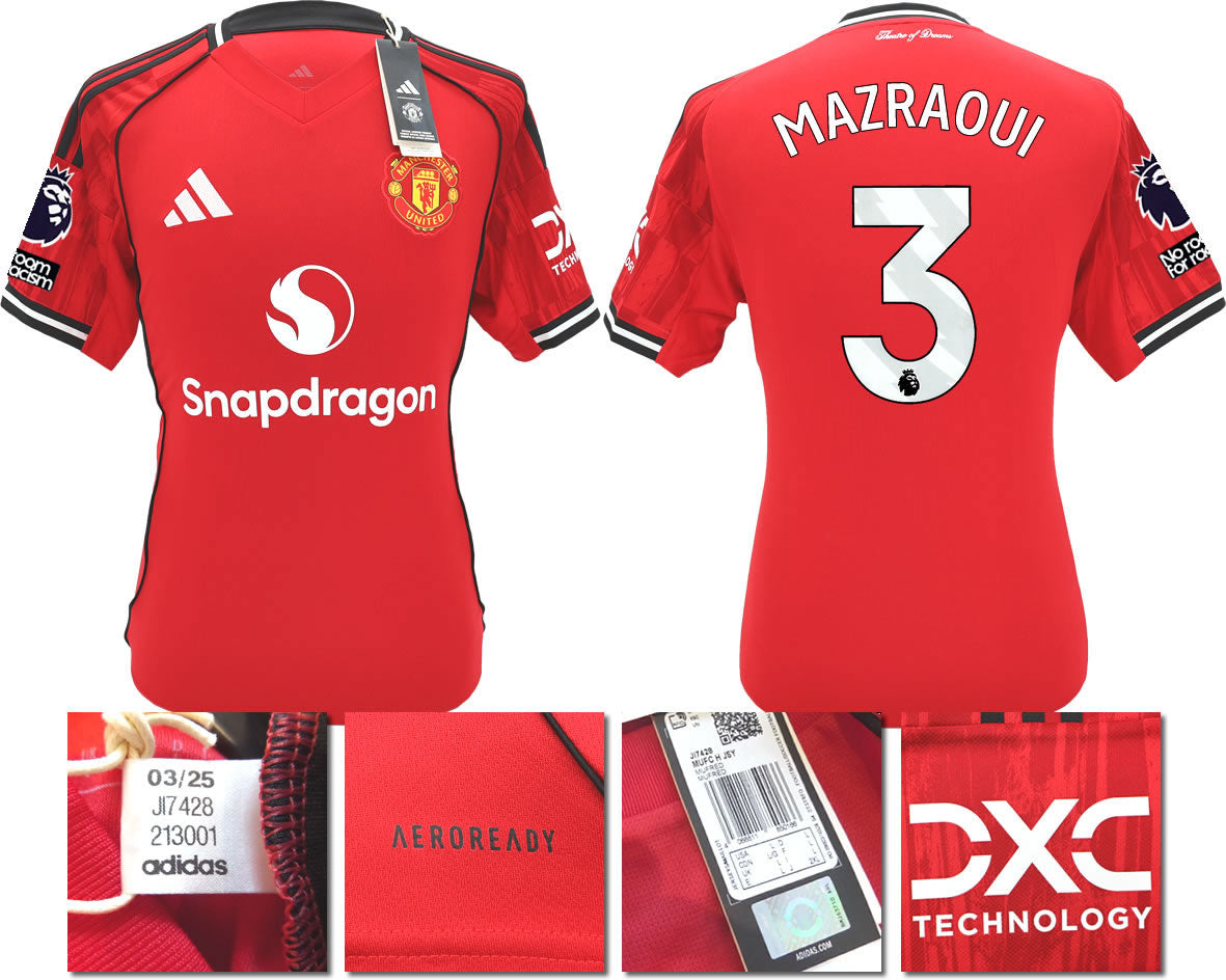 BNWT 2025 2026 MANCHESTER UNITED ADIDAS HOME SHIRT MAZRAOUI 3
