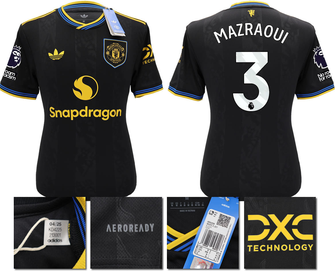 BNWT 2025 2026 MANCHESTER UNITED ADIDAS 3RD SHIRT MAZRAOUI 3
