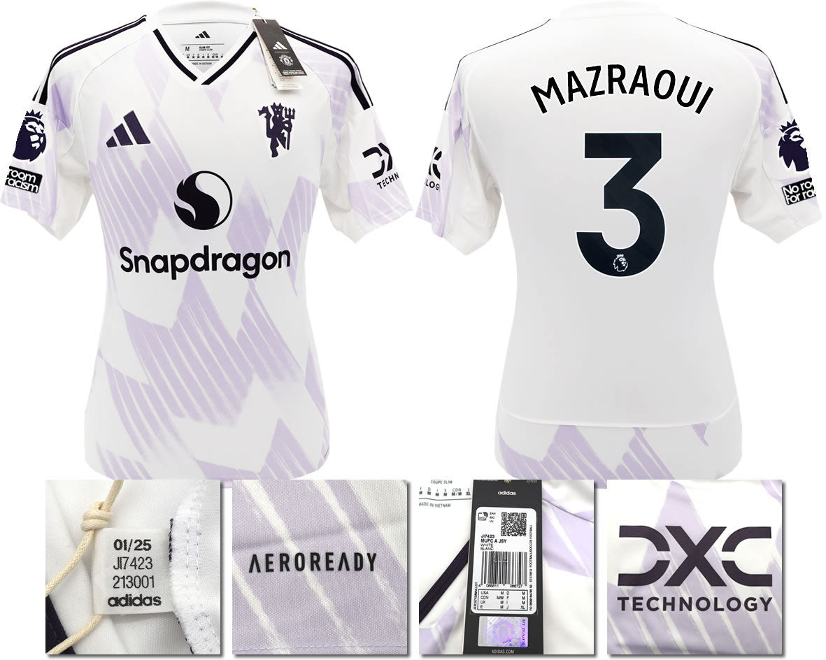 BNWT 2025 2026 MANCHESTER UNITED ADIDAS AWAY SHIRT MAZRAOUI 3 MEN'S