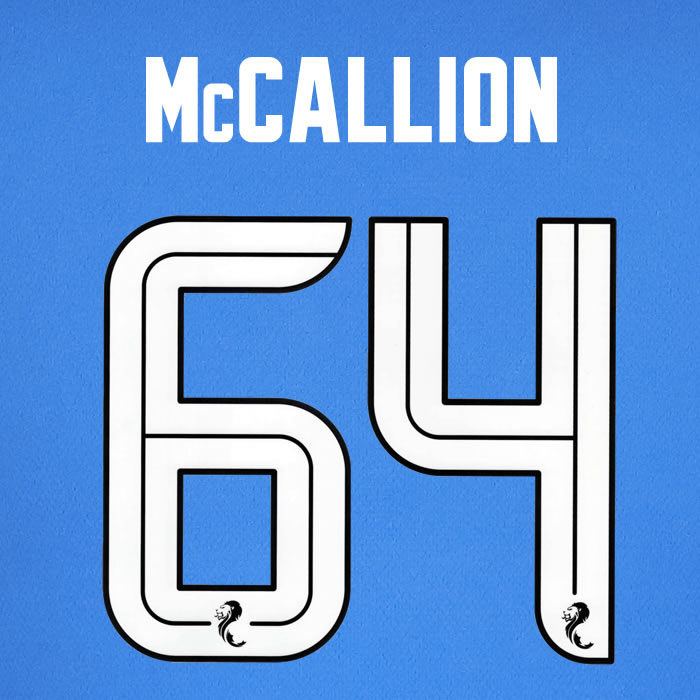 2025 2026 Rangers McCALLION 64 WHITE HOME OFFICIAL PLAYER SIZE NAMESET