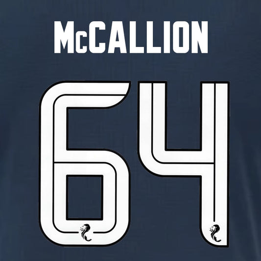 2025 2026 Rangers McCALLION 64 WHITE 3RD OFFICIAL PLAYER SIZE NAMESET