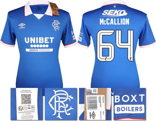 BNWT 2025/26 RANGERS FC HOME SHIRT McCALLION 64