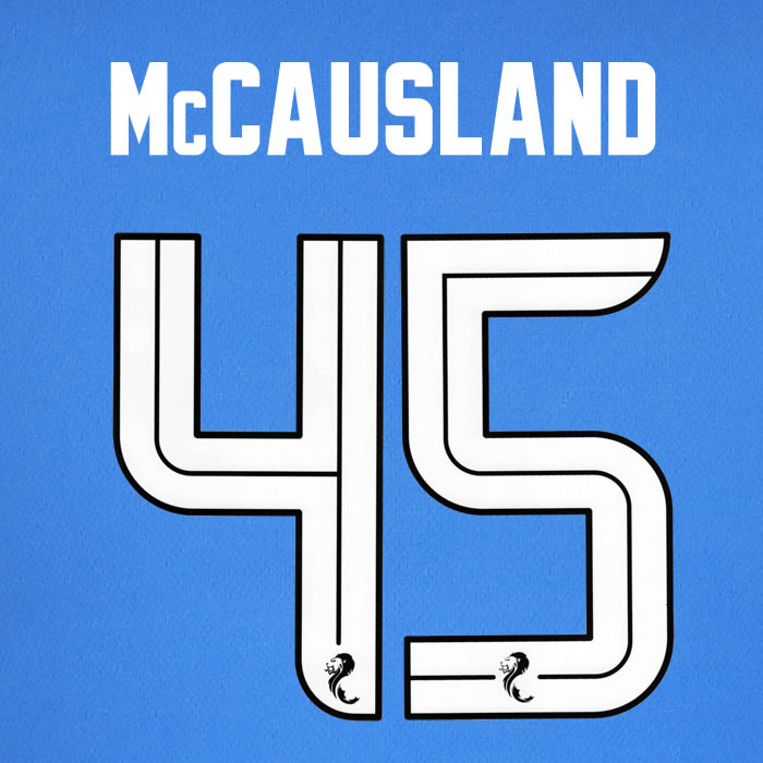 2024 2025 Rangers McCAUSLAND 45 WHITE HOME OFFICIAL PLAYER SIZE NAMESET