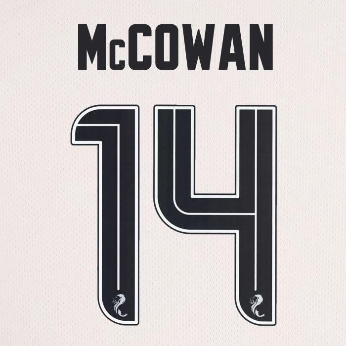 2025 2026 Celtic McCOWAN 14 WHITE 3RD OFFICIAL PLAYER SIZE NAMESET