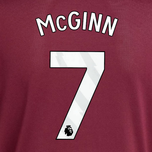 2025 2026 ASTON VILLA McGINN 7 OFFICIAL WHITE HOME PLAYER SIZE NAMESET