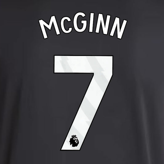 2025 2026 ASTON VILLA McGINN 7 OFFICIAL WHITE AWAY PLAYER SIZE NAMESET
