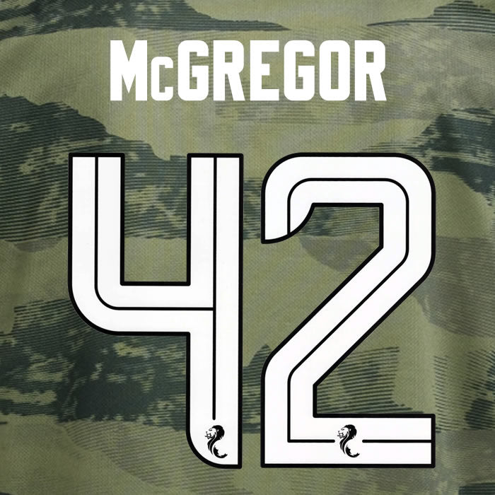 2024 2025 Celtic McGREGOR 42 WHITE 3RD OFFICIAL PLAYER SIZE NAMESET