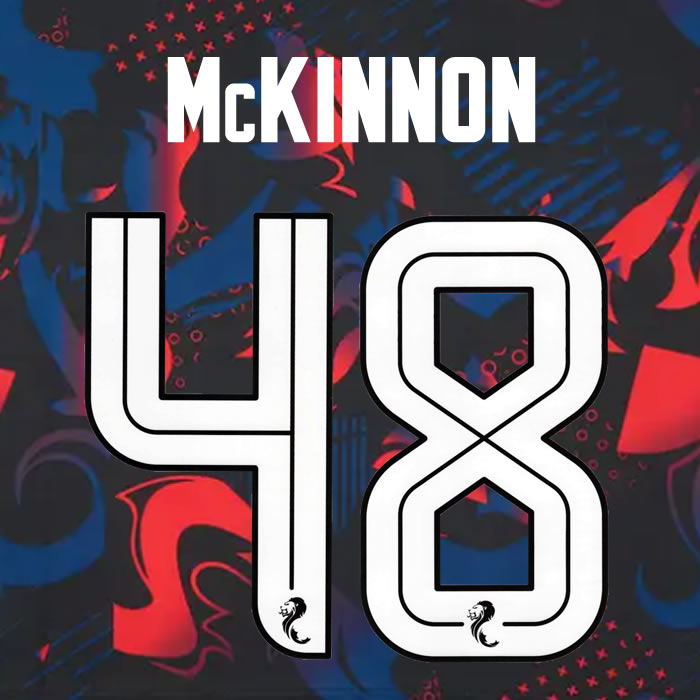 2024 2025 Rangers McKINNON 48 WHITE 3RD OFFICIAL PLAYER SIZE NAMESET