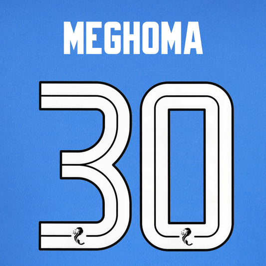 2025 2026 Rangers MEGHOMA 30 WHITE HOME OFFICIAL PLAYER SIZE NAMESET
