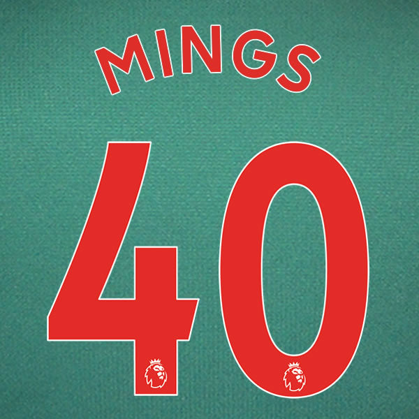 2019 2020 ASTON VILLA MINGS 40 WHITE 3RD OFFICIAL PLAYER SIZE NAME SET