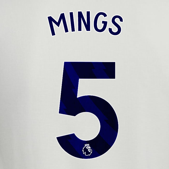 2025 2026 ASTON VILLA MINGS 5 OFFICIAL BLUE 3RD PLAYER SIZE NAMESET