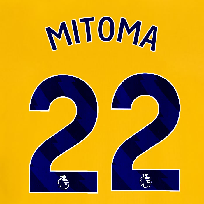 2025 2026 OFFICIAL BRIGHTON HOVE ALBION MITOMA 22 3RD PLAYER SIZE NAME SET