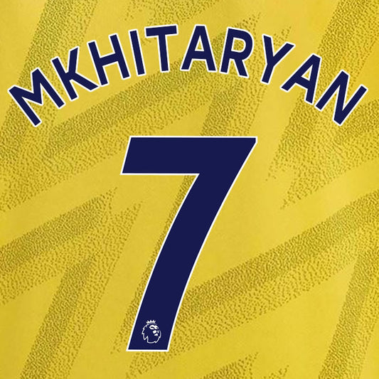 2019 2020 ARSENAL MKHITARYAN 7 WHITE AWAY OFFICIAL PLAYER SIZE NAME SET