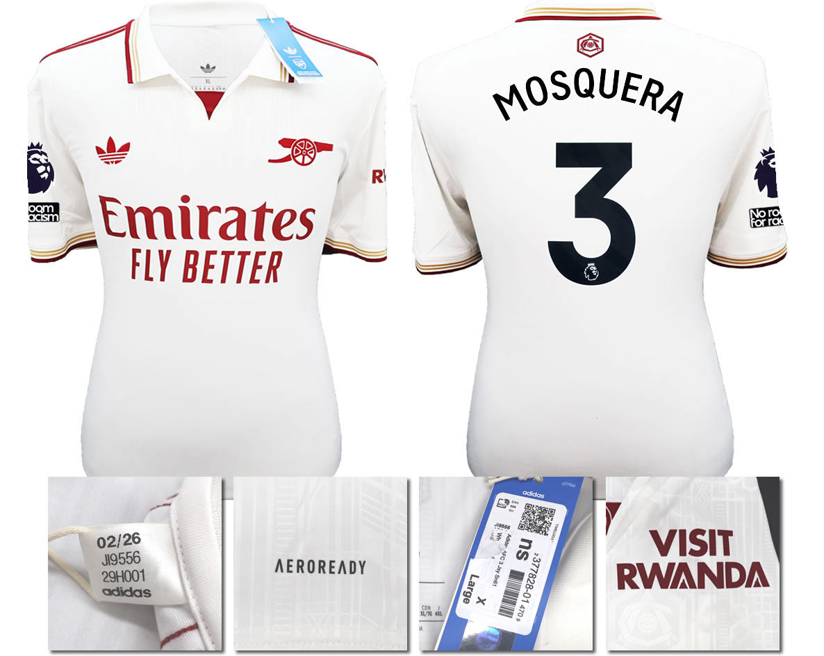 BNWT 2025/2026 ARSENAL F.C. ADIDAS 3RD SHIRT MOSQUERA 3