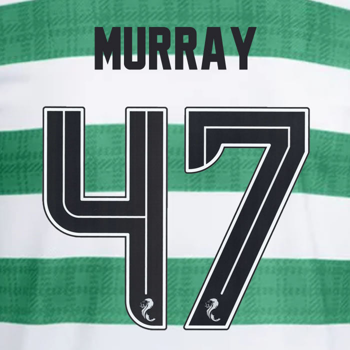 2025 2026 Celtic MURRAY 47 WHITE HOME OFFICIAL PLAYER SIZE NAMESET