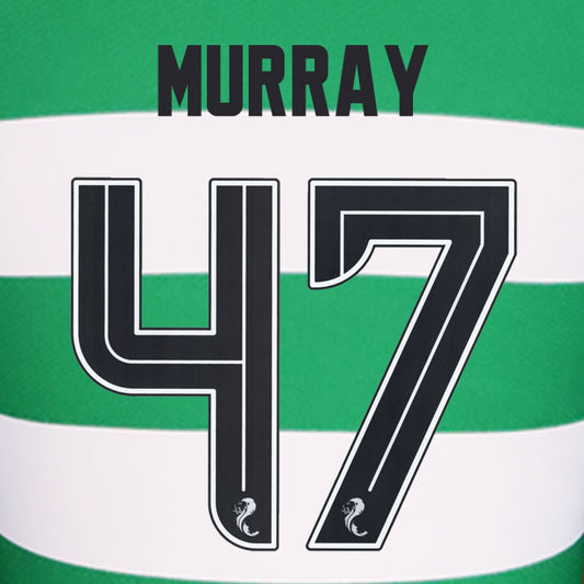 2024 2025 Celtic MURRAY 47 WHITE HOME OFFICIAL PLAYER SIZE NAMESET