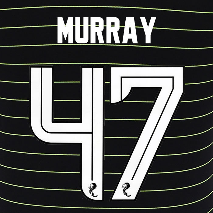 2025 2026 Celtic MURRAY 47 WHITE AWAY OFFICIAL PLAYER SIZE NAMESET