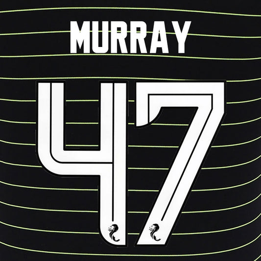 2025 2026 Celtic MURRAY 47 WHITE AWAY OFFICIAL PLAYER SIZE NAMESET