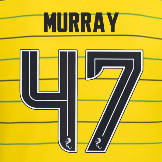 2024 2025 Celtic MURRAY 47 WHITE AWAY OFFICIAL PLAYER SIZE NAMESET